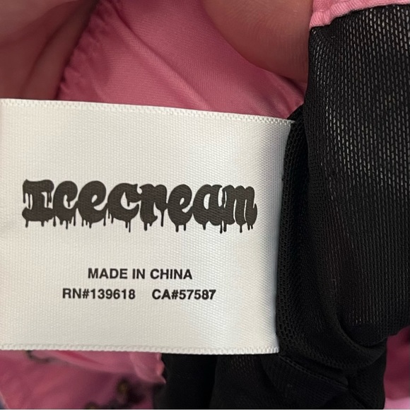 ICE CREAM Cones N Bones Logo Swim Shorts Trunks Pink Size Small Artsy Novelty - Picture 6 of 11